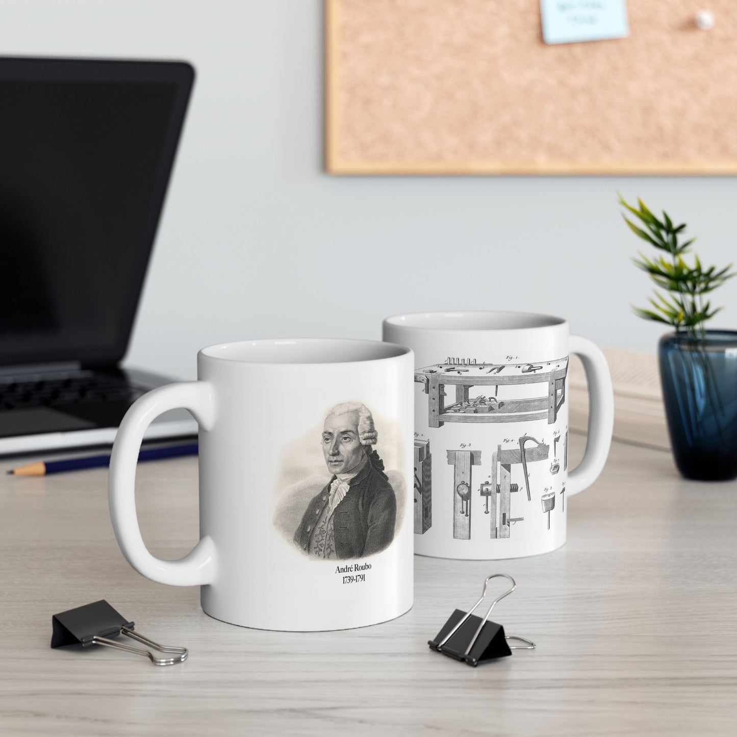 Mug - Roubo Workbench Design 11oz and 15oz Ceramic Mug for Hand Tool Woodworkers