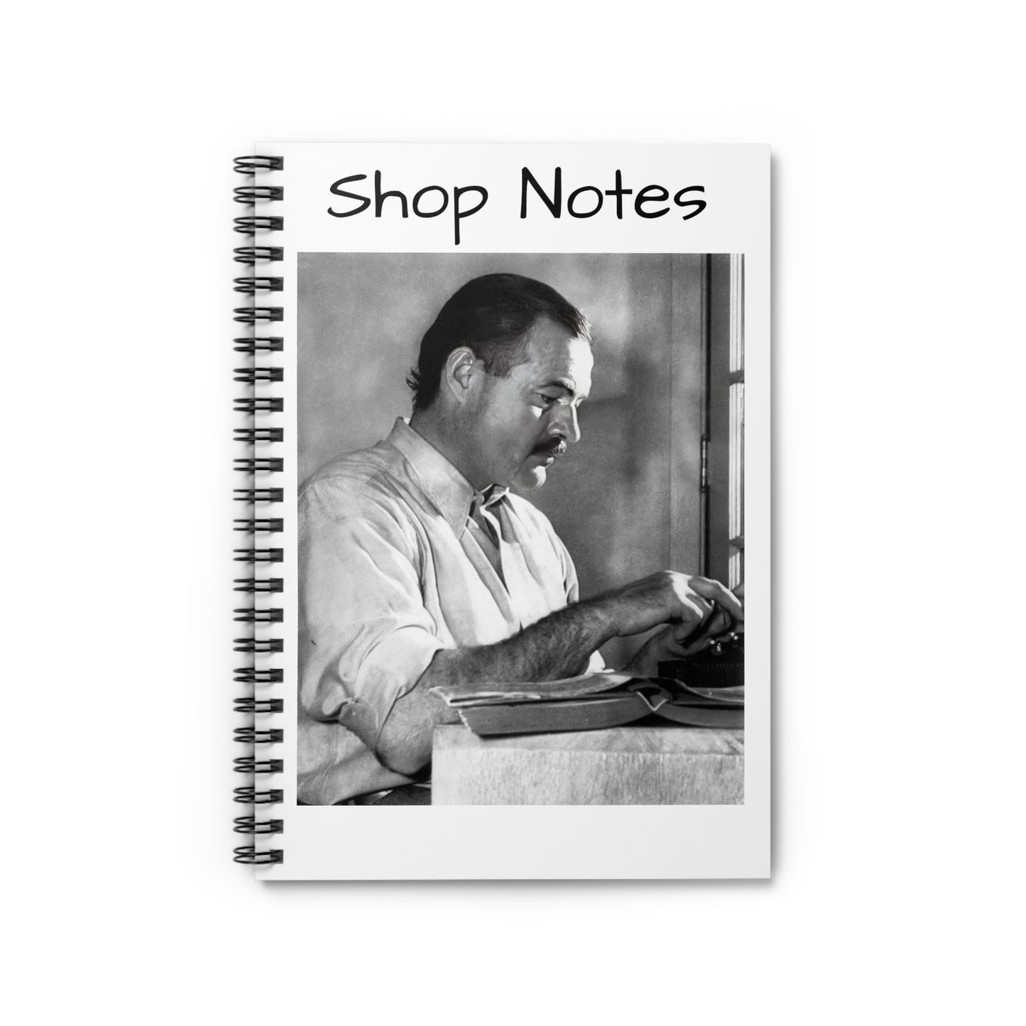 Ernest Hemingway Spiral Notebook - 'Shop Notes' | Classic Writer's Journal for Creative Minds