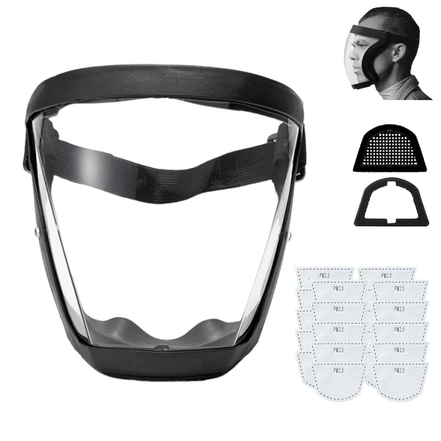 Tooltekt Anti-Dust & Fog-Free Face Shield for Grinding and Cutting, Tooltekt Face Shield Mask (Black-B)