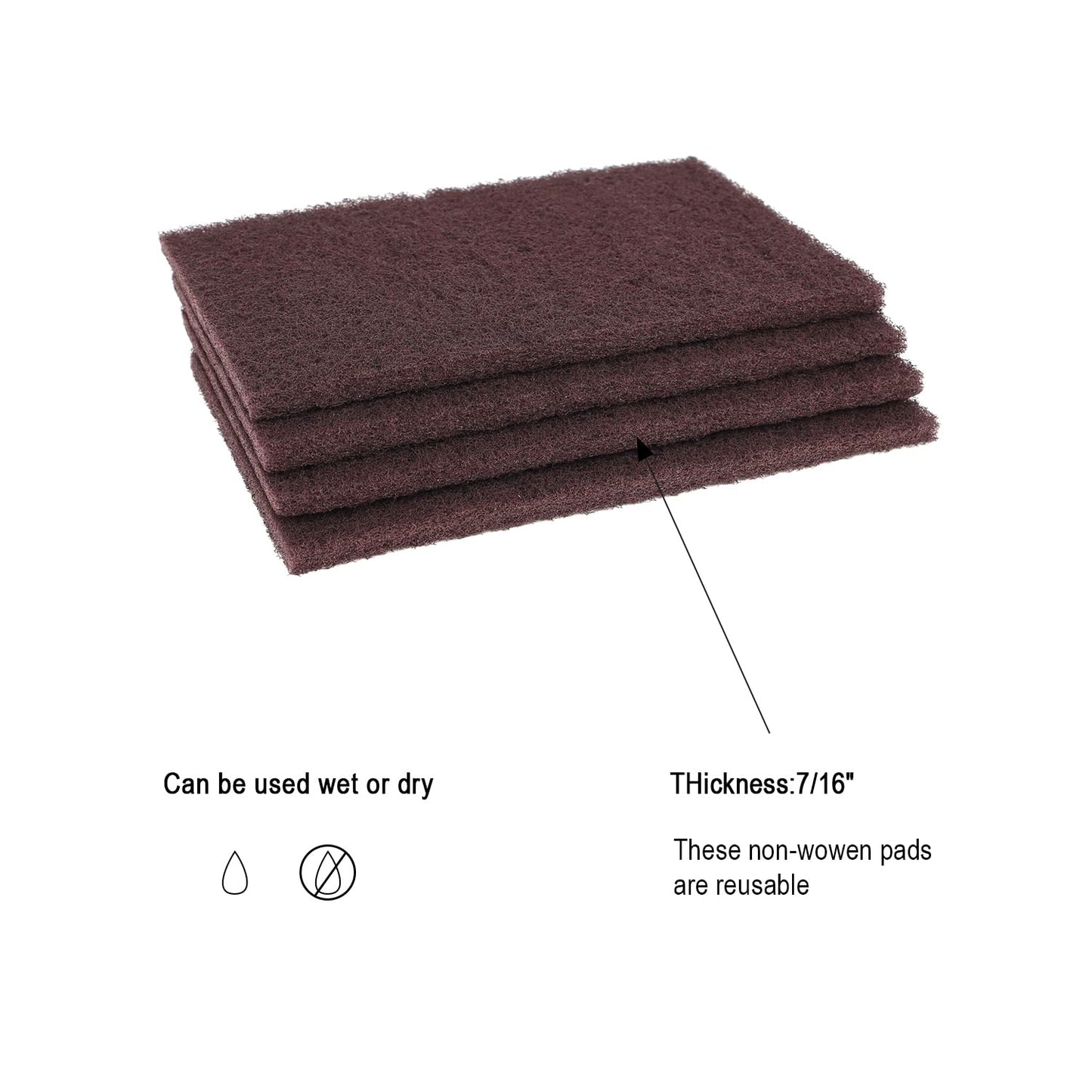 8 Scuff Pad Variety Pack, 4 Each Maroon, Gray, Scuffing, Scouring, Sanding, Cleaning, Blending, Paint Surface Prep Adhesion - 6" x 9" Automotive Auto Body 7447&7448