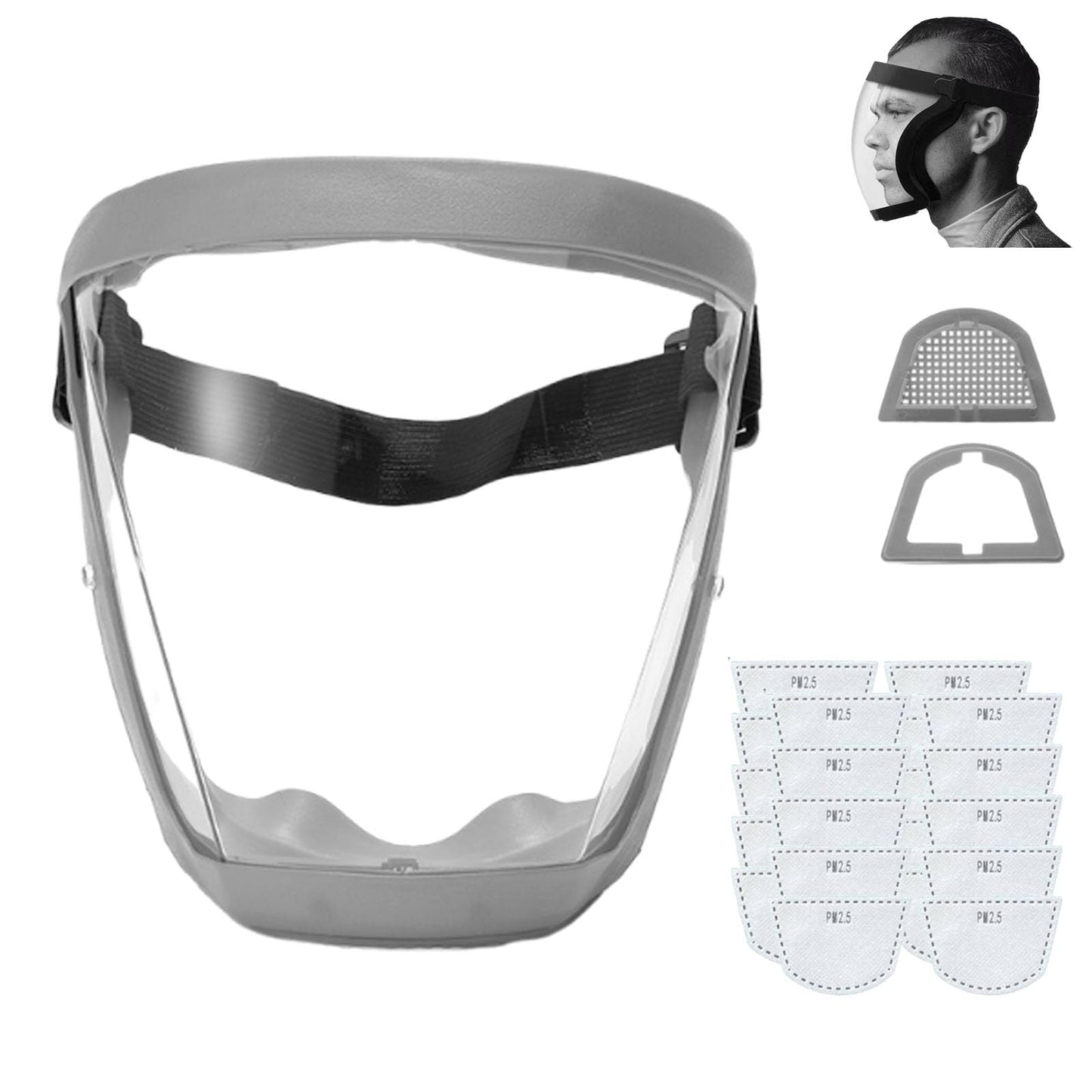 Tooltekt Anti-Dust & Fog-Free Face Shield for Grinding and Cutting, Tooltekt Face Shield Mask (Black-B)