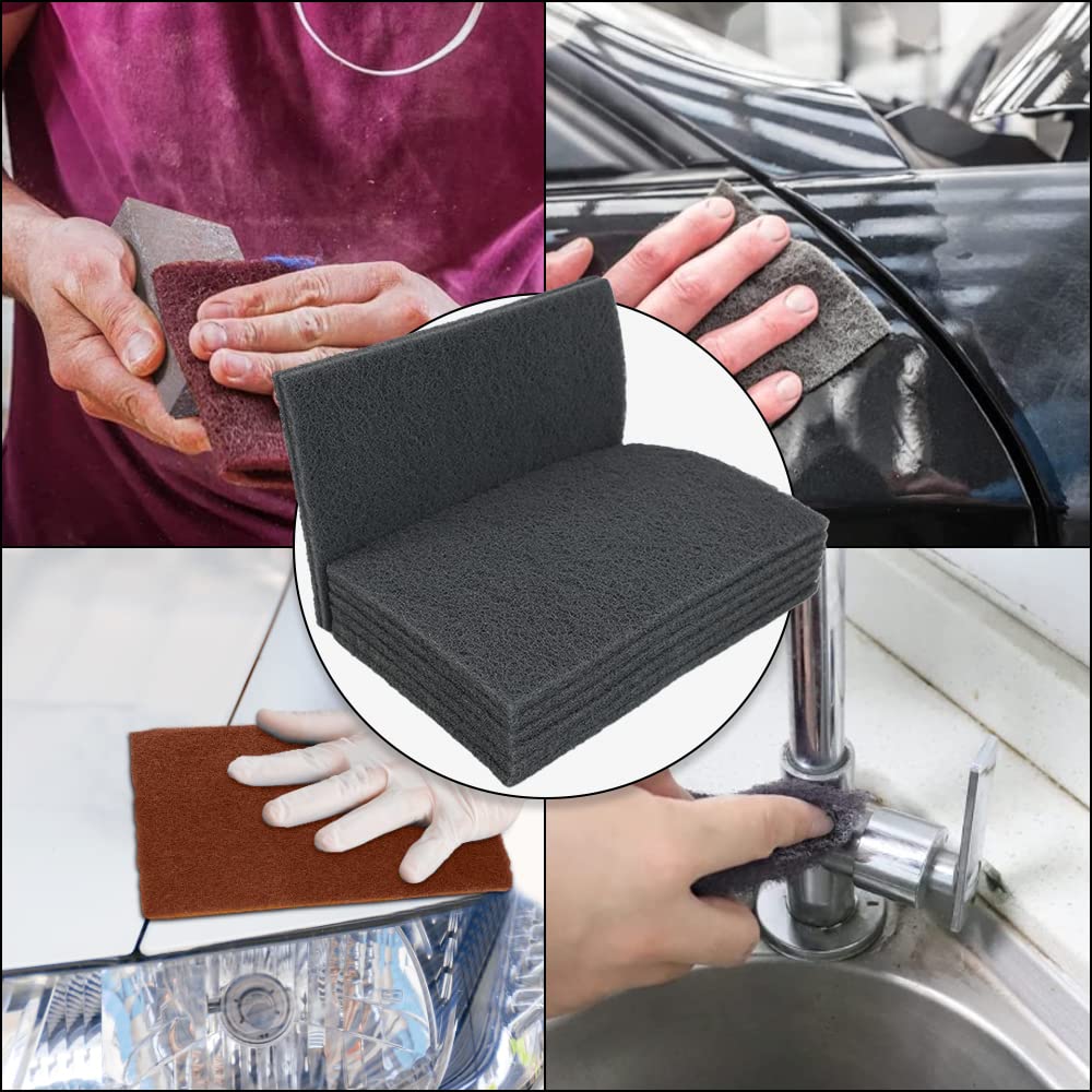 8 Scuff Pad Variety Pack, 4 Each Maroon, Gray, Scuffing, Scouring, Sanding, Cleaning, Blending, Paint Surface Prep Adhesion - 6" x 9" Automotive Auto Body 7447&7448