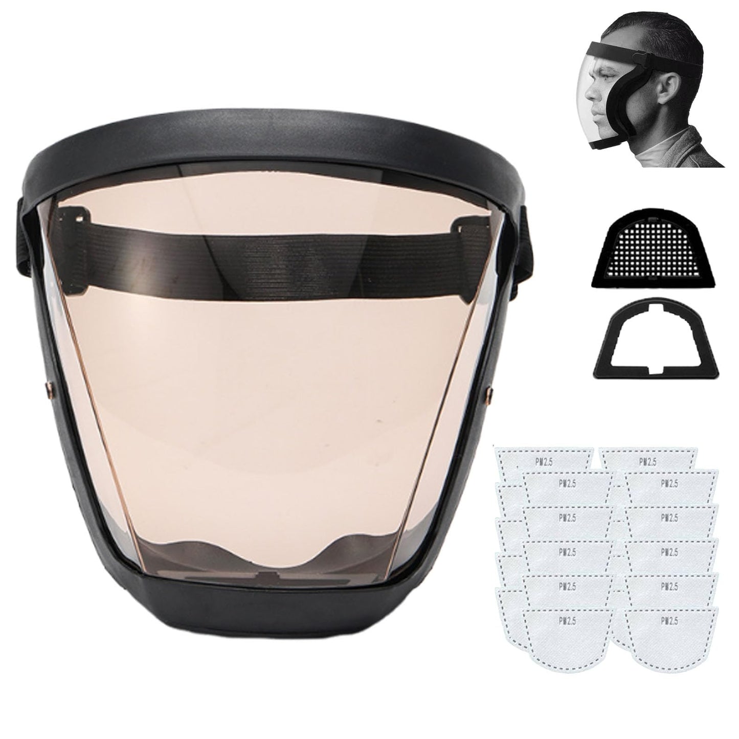 Tooltekt Anti-Dust & Fog-Free Face Shield for Grinding and Cutting, Tooltekt Face Shield Mask (Black-B)