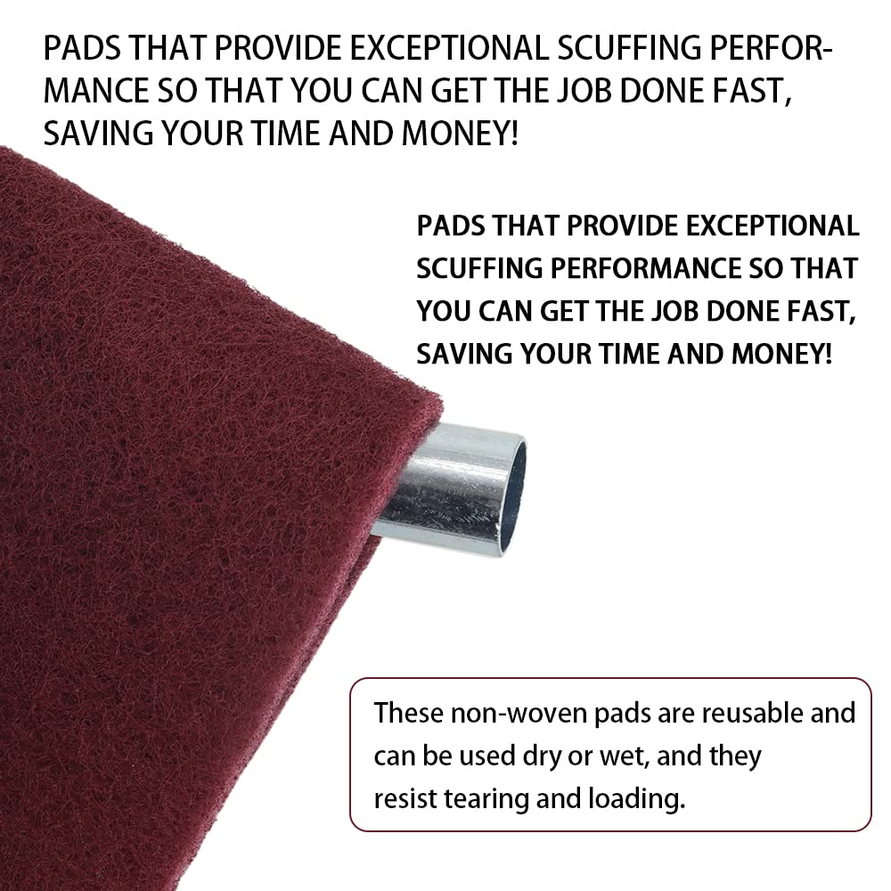8 Scuff Pad Variety Pack, 4 Each Maroon, Gray, Scuffing, Scouring, Sanding, Cleaning, Blending, Paint Surface Prep Adhesion - 6" x 9" Automotive Auto Body 7447&7448