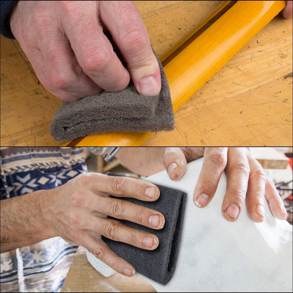 8 Scuff Pad Variety Pack, 4 Each Maroon, Gray, Scuffing, Scouring, Sanding, Cleaning, Blending, Paint Surface Prep Adhesion - 6" x 9" Automotive Auto Body 7447&7448