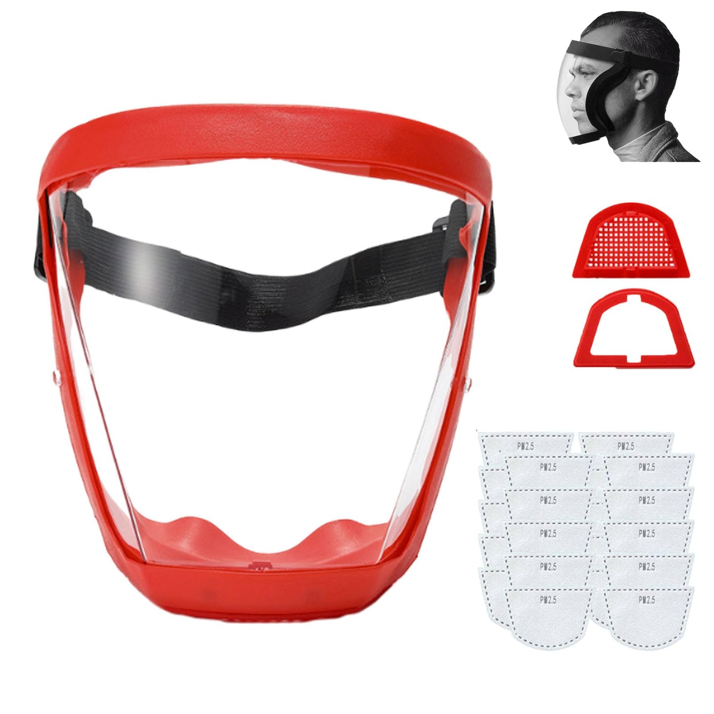 Tooltekt Anti-Dust & Fog-Free Face Shield for Grinding and Cutting, Tooltekt Face Shield Mask (Black-B)