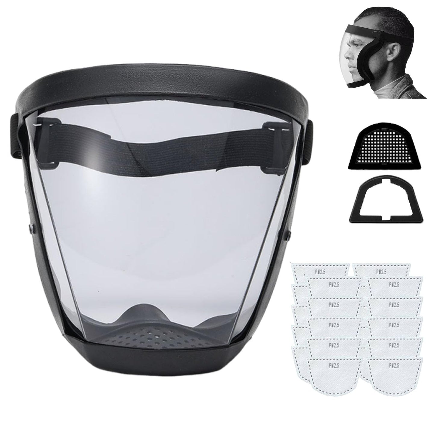 Tooltekt Anti-Dust & Fog-Free Face Shield for Grinding and Cutting, Tooltekt Face Shield Mask (Black-B)