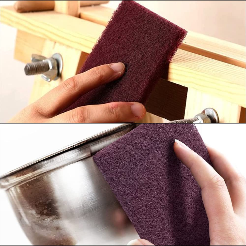 8 Scuff Pad Variety Pack, 4 Each Maroon, Gray, Scuffing, Scouring, Sanding, Cleaning, Blending, Paint Surface Prep Adhesion - 6" x 9" Automotive Auto Body 7447&7448