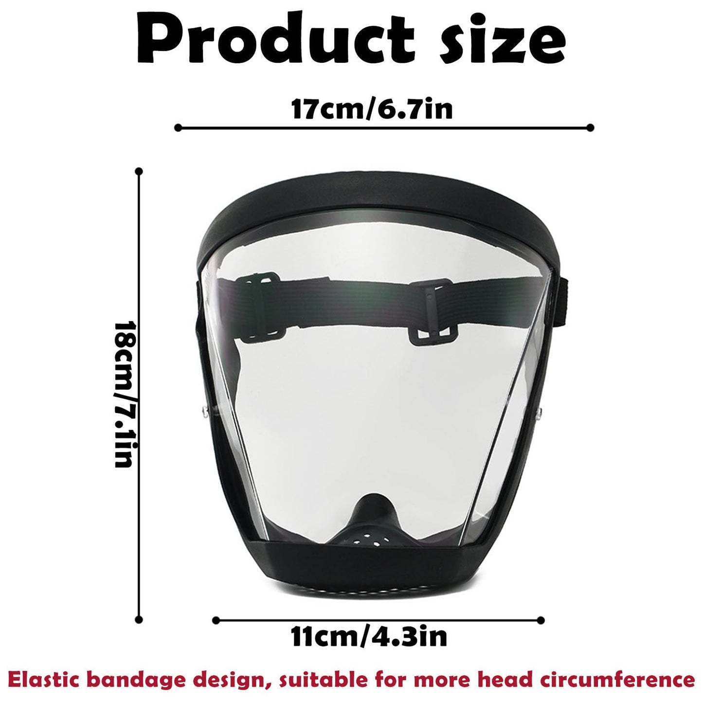 Tooltekt Anti-Dust & Fog-Free Face Shield for Grinding and Cutting, Tooltekt Face Shield Mask (Black-B)