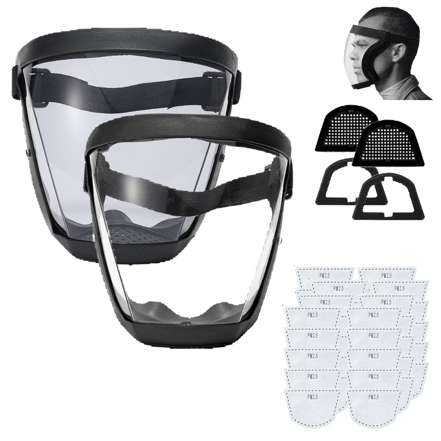 Tooltekt Anti-Dust & Fog-Free Face Shield for Grinding and Cutting, Tooltekt Face Shield Mask (Black-B)