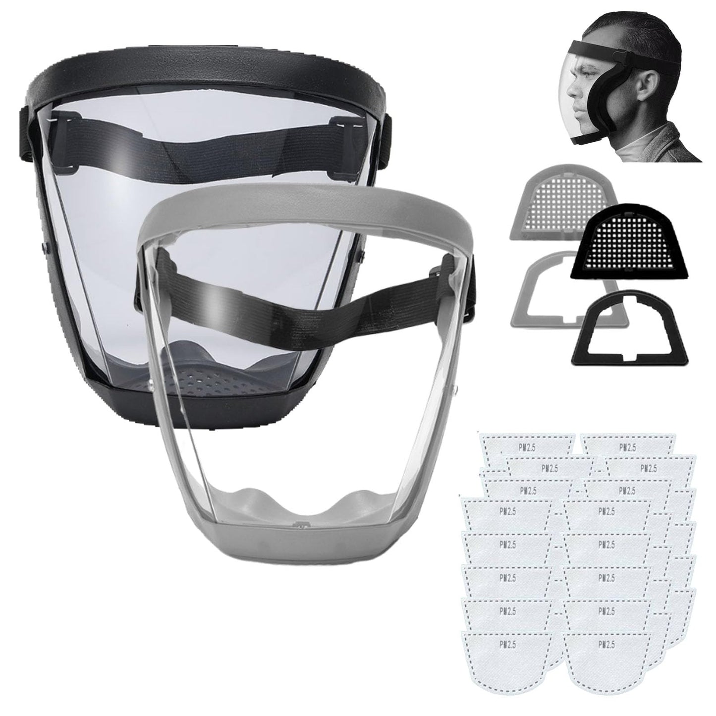 Tooltekt Anti-Dust & Fog-Free Face Shield for Grinding and Cutting, Tooltekt Face Shield Mask (Black-B)
