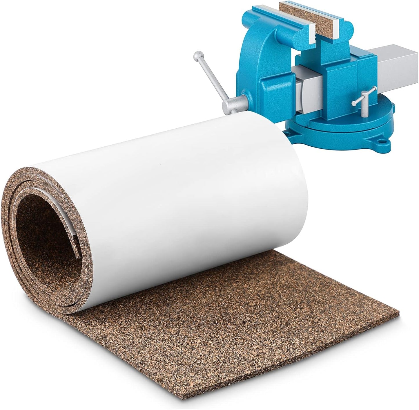 Cork Rubber Vise Jaw Lining 36 Inch Long 5.91 Inch Wide 1/8 Inch Thick Soft Vise Jaw Pads Rubber Cork Sheet Covers for Woodworking Vice Lining Clamp Faces (with Pressure Sensitive Adhesive)