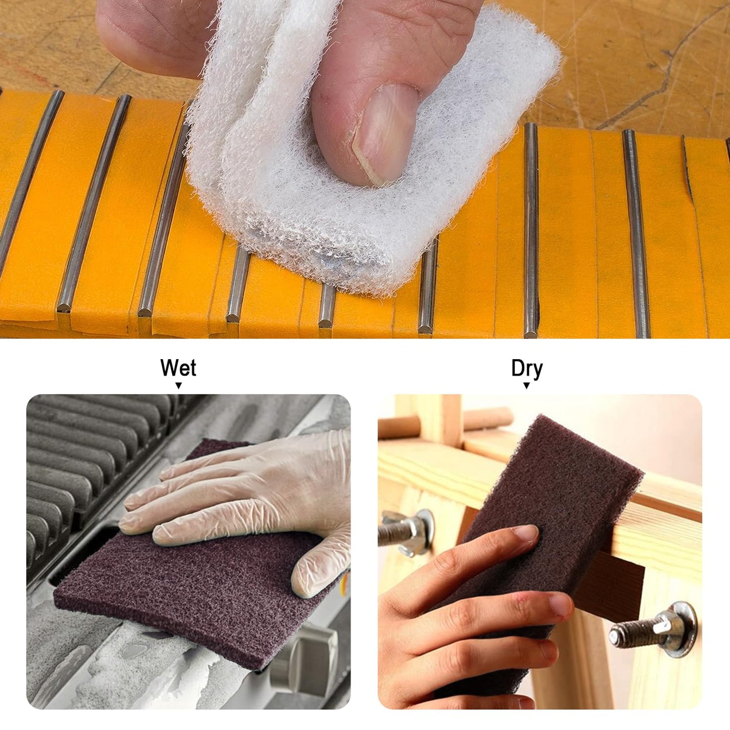 8 Scuff Pad Variety Pack, 4 Each Maroon, Gray, Scuffing, Scouring, Sanding, Cleaning, Blending, Paint Surface Prep Adhesion - 6" x 9" Automotive Auto Body 7447&7448