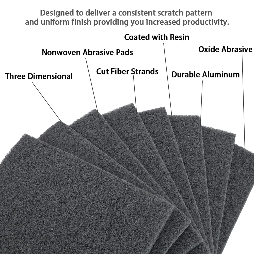 8 Scuff Pad Variety Pack, 4 Each Maroon, Gray, Scuffing, Scouring, Sanding, Cleaning, Blending, Paint Surface Prep Adhesion - 6" x 9" Automotive Auto Body 7447&7448