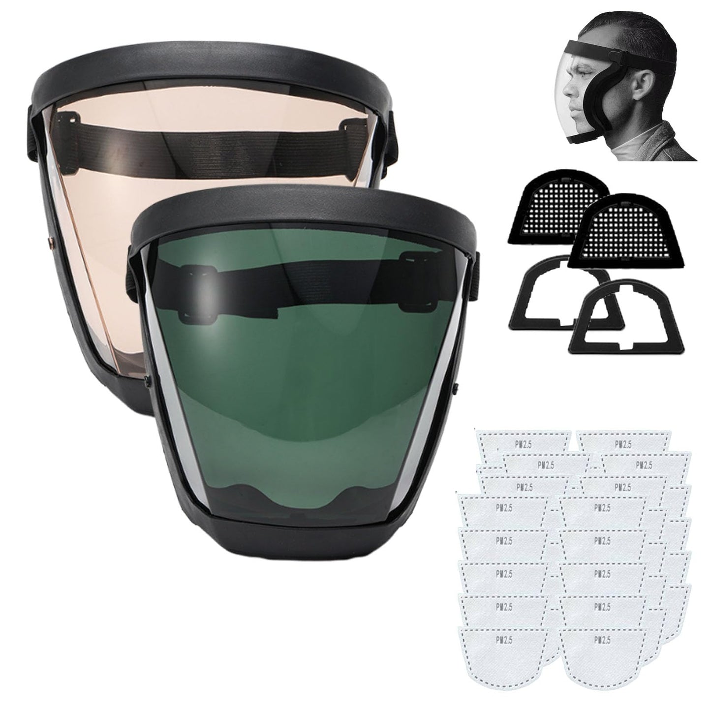 Tooltekt Anti-Dust & Fog-Free Face Shield for Grinding and Cutting, Tooltekt Face Shield Mask (Black-B)