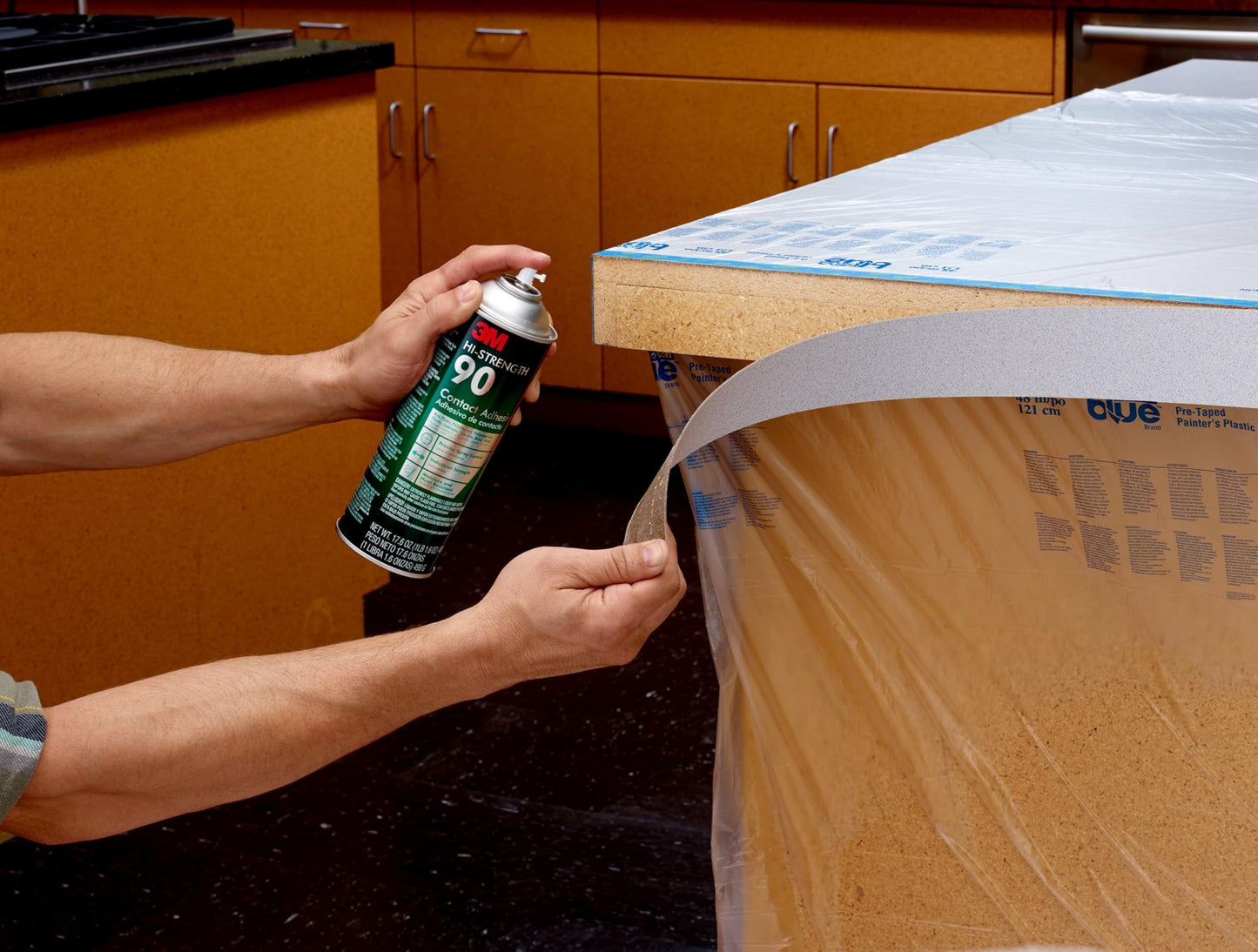 3M Hi-Strength Spray Adhesive 90, 14.6 oz., Industrial Strenght Spray Glue, Dries Clear, Use on Rubber, Glass, Metal, Wood, Foam, Plastic, Cardboard, Fiberglass Insulation, Drywall, and More (90-DSC)