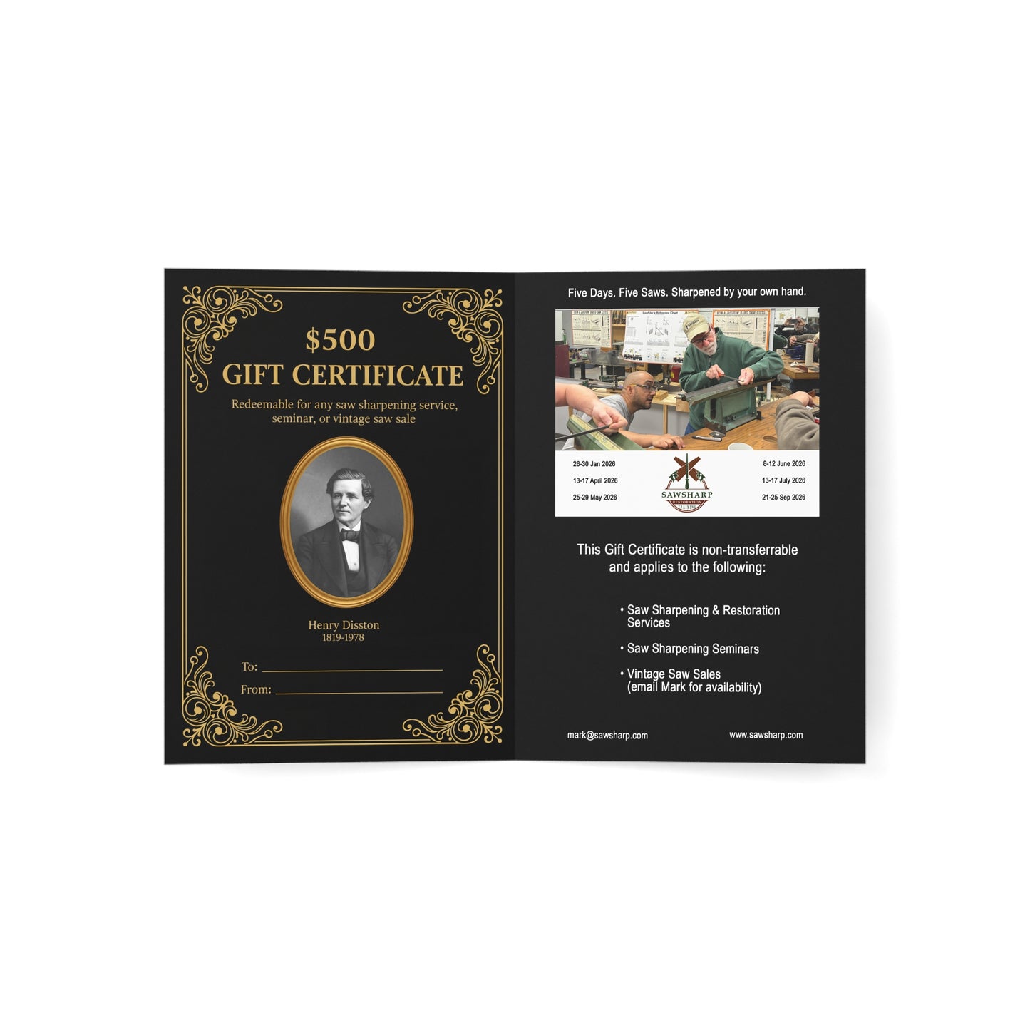 Santa Saws $500 Gift Certificate