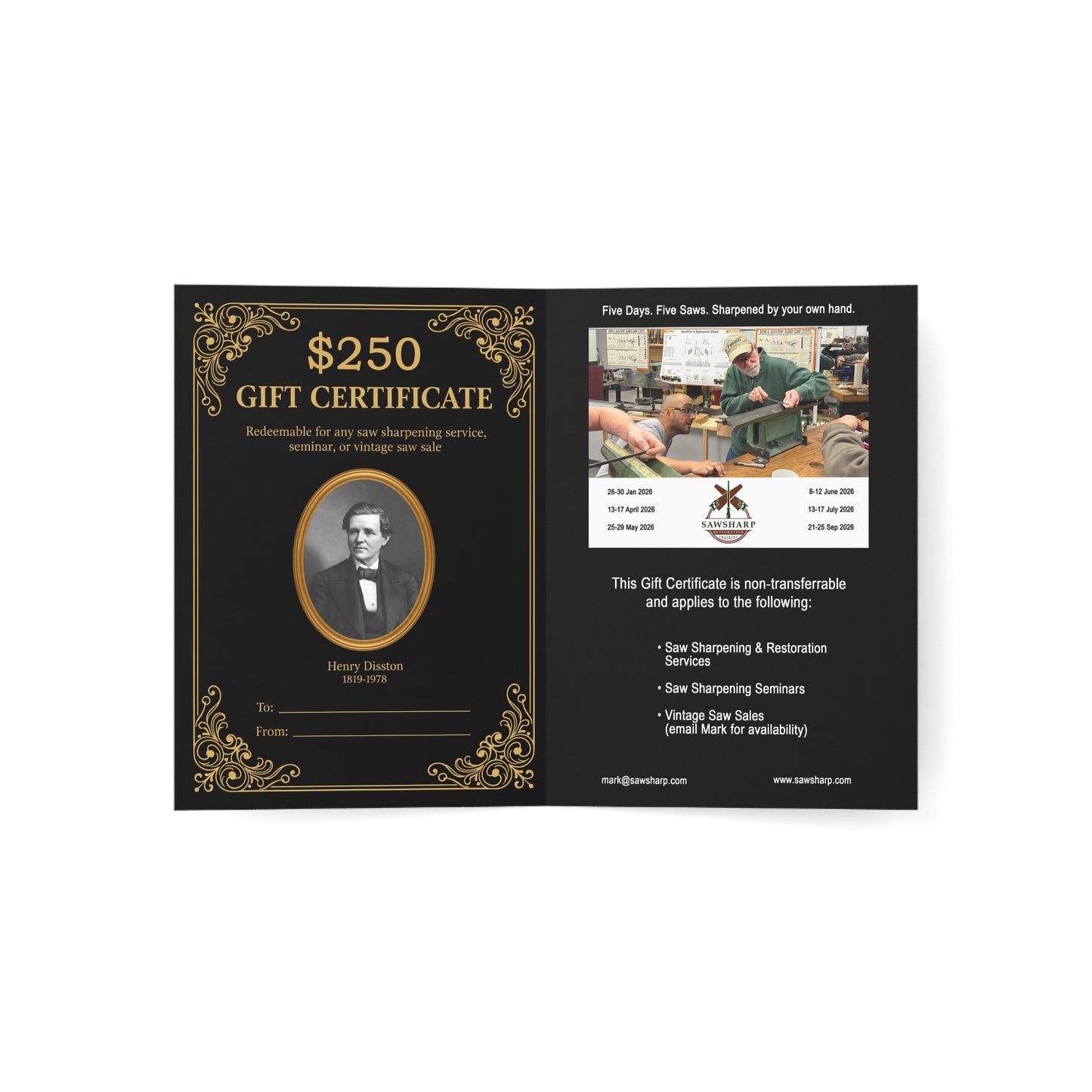 Santa Saws $250 Gift Certificate